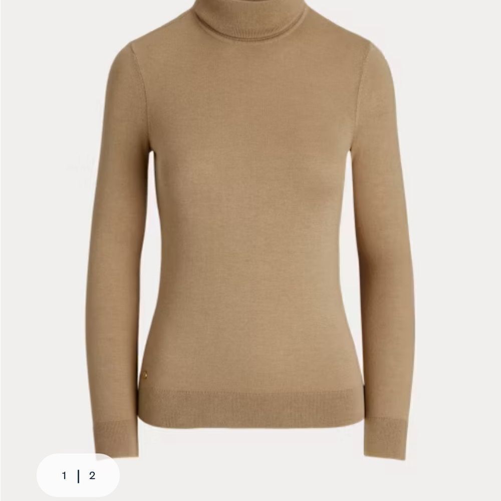 Ralph Lauren silk blend Tan Turtleneck Sweater size XS